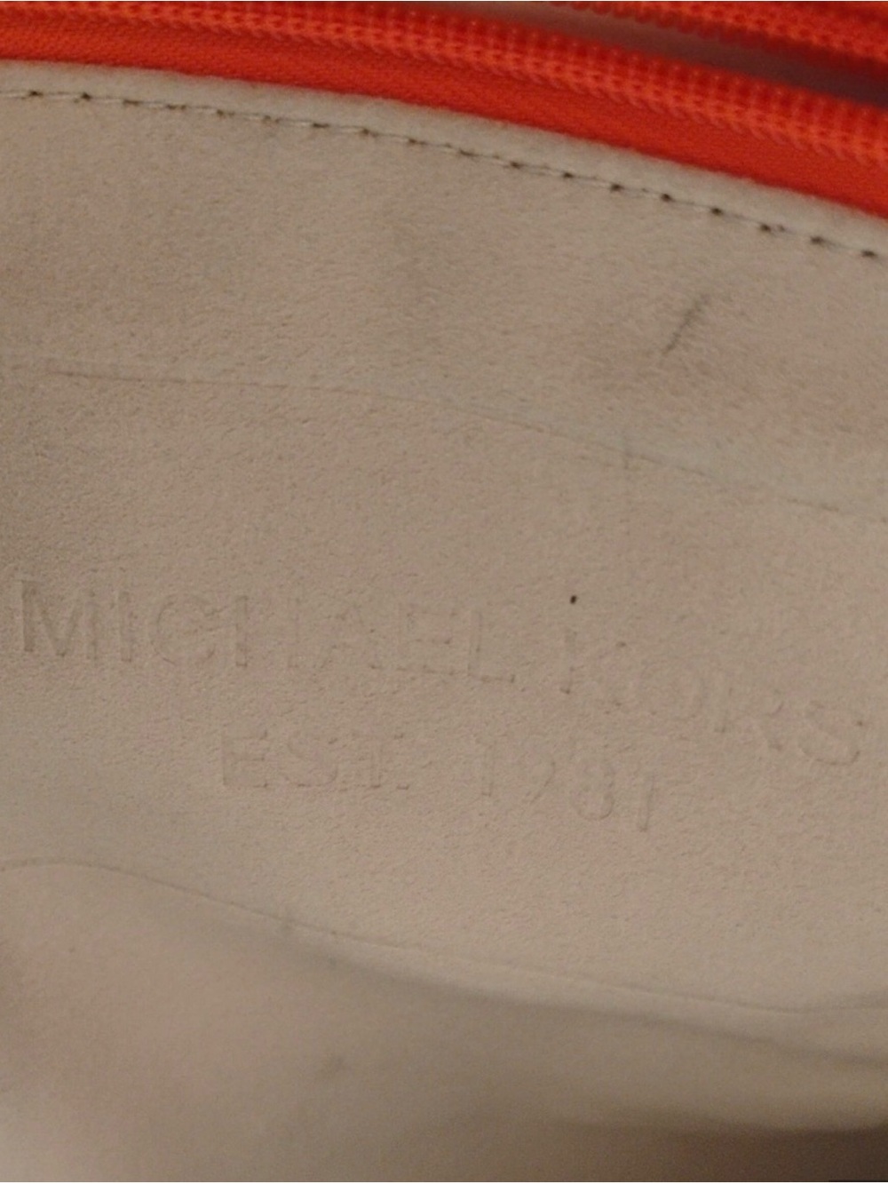 Michael Kors Neoprene Tangerine 🍊 Logo Crossbody Bag EUC $228 - Picture 6 of 11